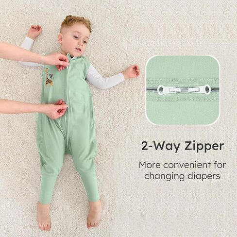 Yoofoss Toddler Sleep Kit مع أقدام 24-36 شهرًا 100 ٪ كيس نوم للقطن العضوي مع بطانية يمكن ارتداؤها in Kuwait