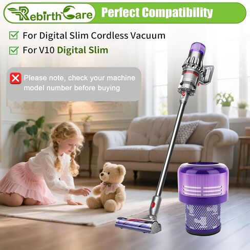 RebirthCare 1Pack SV18 Filter لـ Dyson Digital Slim Cordless Vacuum/V10 Digital Slim Filter ، الجزء رقم 970612-01 in Kuwait