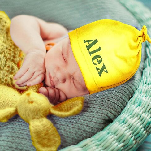 Custom Baby Boy Girl Beanie Hat, Personalized Keepsake Newborn, Customized Infant Gift for Showers, New Parents in Saudi Arabia