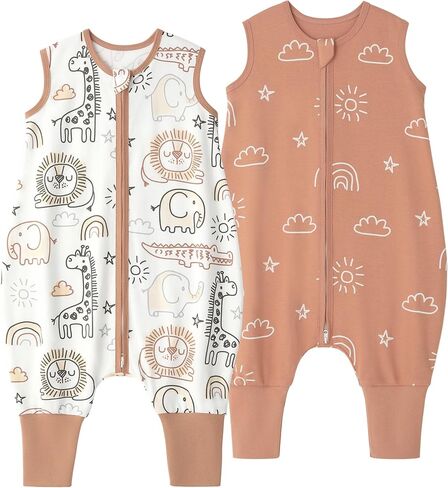 Yoofoss Toddler Sleep Kit مع أقدام 24-36 شهرًا 100 ٪ كيس نوم للقطن العضوي مع بطانية يمكن ارتداؤها in Kuwait