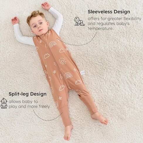 Yoofoss Toddler Sleep Kit مع أقدام 24-36 شهرًا 100 ٪ كيس نوم للقطن العضوي مع بطانية يمكن ارتداؤها in Kuwait