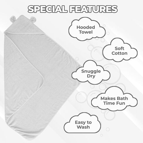 Organic Cotton Toddler Towel Poncho - Ultra-Soft for Boys & Girls 0-5T, Bath Towel with Bear Ears, Absorbent & Premium (Coral) in Kuwait