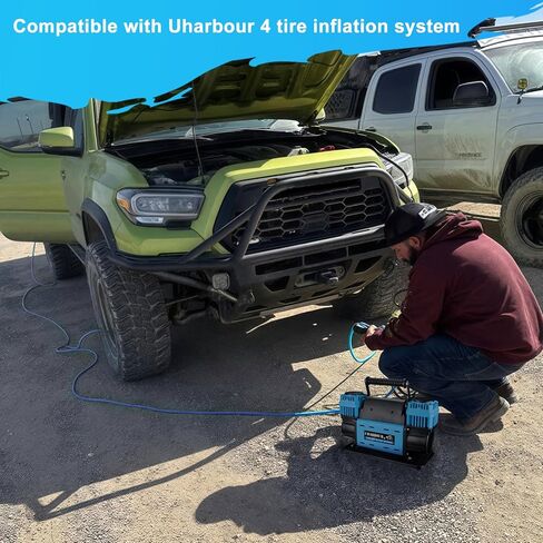 12V Offroad Air Compressor Dual Compressor with Digital Pressure Gauge, 12 Volt Off Road Air Compressor Heavy Duty comes with Carrying Bag in Saudi Arabia