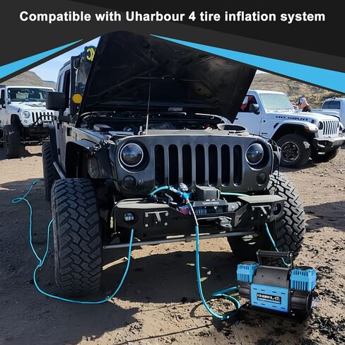 12V Offroad Air Compressor Dual Compressor with Digital Pressure Gauge, 12 Volt Off Road Air Compressor Heavy Duty comes with Carrying Bag in Saudi Arabia