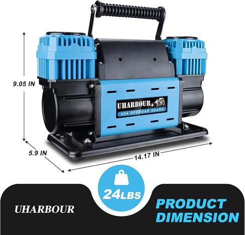12V Offroad Air Compressor Dual Compressor with Digital Pressure Gauge, 12 Volt Off Road Air Compressor Heavy Duty comes with Carrying Bag in Saudi Arabia