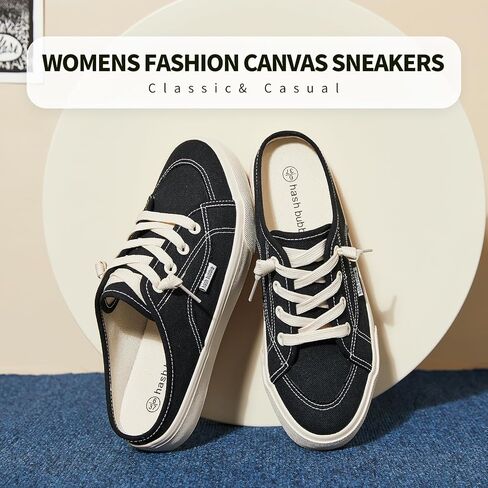 hash bubbie Women's Mules Comfortable Slip on Sneakers Tennis Shoes Summer Backless Canvas Shoes Close Toed Sandals in Kuwait