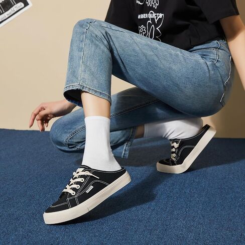hash bubbie Women's Mules Comfortable Slip on Sneakers Tennis Shoes Summer Backless Canvas Shoes Close Toed Sandals in Kuwait