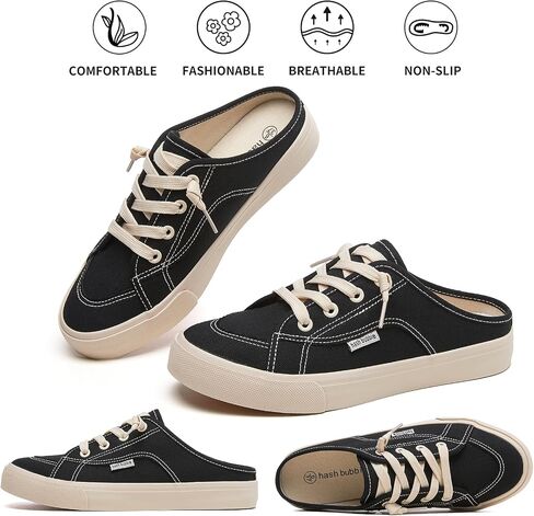 hash bubbie Women's Mules Comfortable Slip on Sneakers Tennis Shoes Summer Backless Canvas Shoes Close Toed Sandals in Kuwait