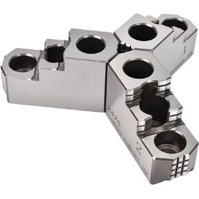 Hex Autoparts 3 PCS 12 "خطوة مزدوجة فكي صلبة متوافقة مع المخرطة 3 Power Hydraulic Power Chuck B-212 Kitagawa Samchully Howa MMK ، فكي الصلب القابل للانعكاس المقعدون لـ 12 بوصة تشاك Jsy-12