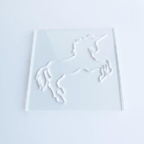 Unicorn Router Template, 8 x 8 inches, Clear Acrylic Woodworking Jig