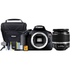 Canon EOS Rebel T7 DSLR Camera and EF-S 18-55mm is II Lens Kit Bundle with SD Card and Holster Camera Case and Accessories (3 Items)