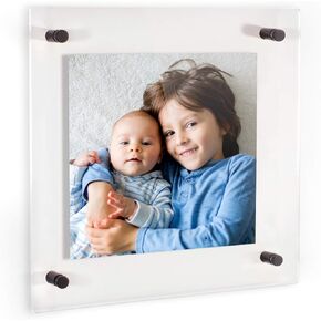ArtToFrames 8.5x14 Custom Acrylic Floating Frame with print! Upload your own photo. Muted Chrome Standoff Wall Mount Hardware, custom_Acrylic-109-8.5x14-MutedChrome