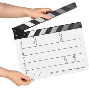 Andoer Acrylic Clapperboard Action Cut Board Movie Film Clapper Film Clapboard Small Clapperboard Movie Director's Slate Cut Action Scene Clapper Board Film Slate Dry Clap Board for Filming