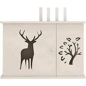 Router Storage Box Router Storage Box,Box WiFi Router Bracket Set-top Storage Wall-Mounted Shelf Bracket Shelf Bracket for TV Accessories WiFi Router TV Box Set Top Box Stands-DIY (White 36 * 10 * 24
