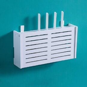 Router Storage Box WiFi Router Box,WiFi Router Organize Box Floating Shelf Set-top Box Rack Wall Storage Wall Racks Cable Storage Box Home Decoration-38 * 8.5 * 20cm (Stripes 38 * 8.5 * 20cm)