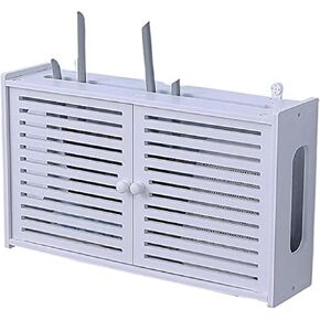 Router Storage Box Router Storage Box,Wall Mount WiFi Router Stand Floating Wall Mounted Shelf Router Storage Box Storage Wall-Mounted Shelf Bracket Home and Office WiFi Router Adjustable Cable Box (