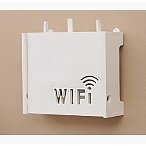 Router Storage Box WiFi Router Box,Wall Hanging Decoration,WiFi Router,TV Shelf,PVC Living Room Shelf Set Top Box,Storage Box,Internet Box,Floating Shelf for TV Components (WiFi 24 * 8.5 * 20cm)