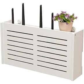 Router Storage Box Router Storage Box,Wall-Mounted Floating Holder Storage Wall-Mounted Shelf Bracket Router Equipment Wall Shelf for Living Room Hotel Home and Office WiFi Router Adjustable Cable Bo