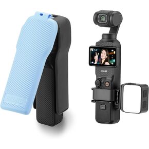 Pocket 3 Cover Case & Mini Light Bundle ، Gimbal Flip Cover Cover Lens Cap يحمل ويملأ حذاءًا باردًا ساخنًا لـ DJI Osmo Pocket 3 (الأزرق)