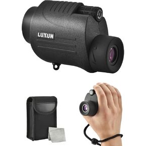 LUXUN Monocular 8 x 30 Monocular Binoculars, IPX7 Waterproof, BaK-4 Glass and Multilayer Coating, Includes Hand Strap and Carry Bag, Black