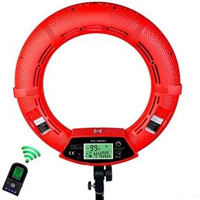 Yidoblo18 Dimmable Fluorescent Ring Light Kit: 96W 5500K Ring Light, Light Stand, Soft Tube, Filter and Bag for Photography YouTube Self Video Make-up (Red-FD-48II)