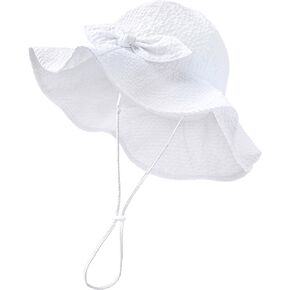 HONGTEYA Baby Sun Hat Toddler Girl Hats Infant Summer Beach Hat Wide Brim Sun Protection