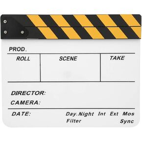 Movie Directors Clapboard Acrylic Film Clapboard Cut Action Scene Clappers Board for Movie Photography Studio Video(1#)