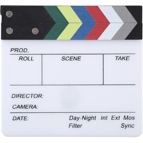 JUOPZKENN Clap Board for Filming, Film Slate, Film Equipment for Movies, Film Clap Board, Director Filming Clapper Board Clapboard Photo Prop for Decoration(20x19.5cm / 7.87x7.68in)