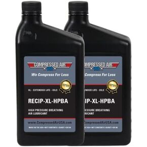 Breathing Safe Lubricating Oil for High Pressure Reciprocating Air Compressors - Scuba, SCBA, Medical (2 Quart)