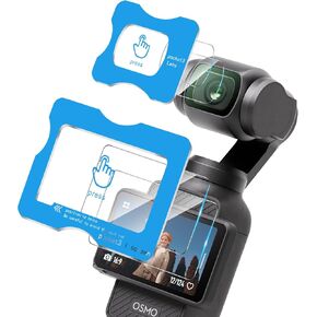 OMOTON 2+2 Pack Screen Protector for DJI Osmo Pocket 3, Tempered Glass Screen Protector with Easy Installation Tray for DJI Osmo Pocket 3 Accessories, HD Clear/Sensitive Touch