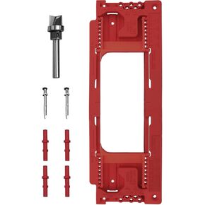 Door Jamb Hinge Jig Compatible with 8 Hinge Sizes from 2-1/2" to 6" and 5 Door Thickness from 1-3/8" to 2-1/2", Precise Efficient Hinge Installation(Red)