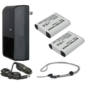 High Capacity Batteries (2 Units) + AC/DC Travel Charger Compatible with Sony Cybershot DSC-HX100V