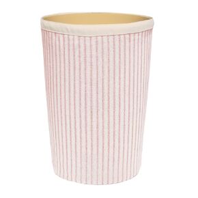 Bathroom Trashcan Small Garbage Can, 11.75", Bathroom Décor Girls Bedroom Baby Nursery Plastic Wastebasket Bin and Removable Pink and White Cover