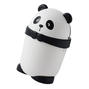 GLEAVI Cute Desktop Trash Can Small Panda Waste Bin Lid Cartoon Trashcan for Home Office Bedroom Kitchen