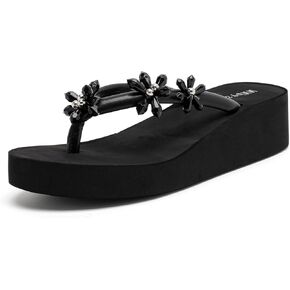 Womens Wedges Sandals for Women Platform Flip Flops wedge flip flops Flats Summer Comfort Thong Sandals for Women