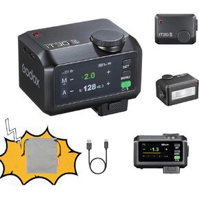 Godox IT30PRO TTL MINI Camera Flash Light ، شاشة تعمل باللمس الكاملة ، نظام 2.4 جيجا هرتز X ، ناشر مدمج وبطارية (لـ Sony)