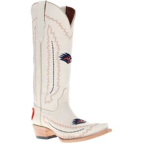 Vaccari Women's Naomi Genuine Leather Collegiate Embroidery Snip Toe Cowgirl Boots
