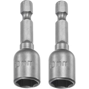 1/4" Quick-Change Hex Shank 10mm Magnetic Nut Driver Bit, 1.89" Length 2 Pcs
