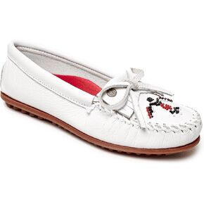Minnetonka Women’s Thunderbird “Animikii" Hardsole – Moccasins for Women with a Classic Leather Moccasin Silhouette, Cushioned Footbed, and Beaded Moccasin Design