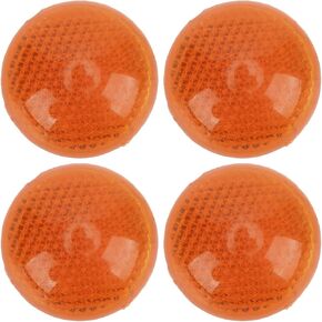 Orange Round Reflective Sticker High Visibility Warning Weatherproof Set of 4 Universal Fit for Motorcycle Car Truck