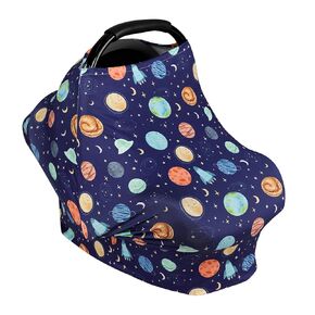 ManFaiSky Car Seat Cover Baby, Stretchy Infant Baby Carseat Cover Boys, Multi-use Nursing Cover Stroller Cover, Planets