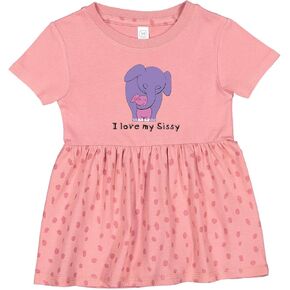 inktastic I Love My Sissy Elephant Purple Pink Infant Dress