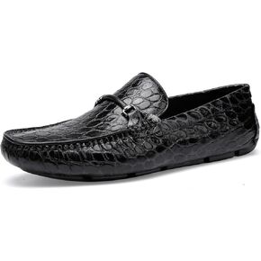 Leather Men's Dress Penny Loafer Casual Alligator Printed Driving Moccasins Slip-on Shoes for Men
