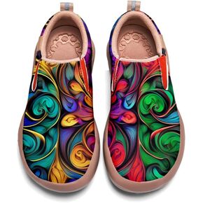 Onehorse Women's Mandala Painted Shoes Walking Travel Casual Loafers Slip On Sneakers