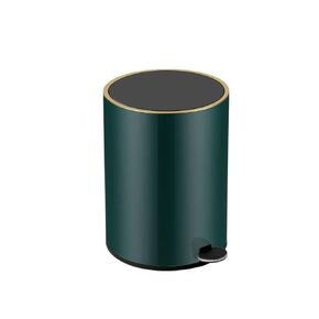 Foot-Operated Indoor Trash Can with Lid, Stainless Steel Household Trash Bin for Office, Living Room, Kitchen, 8L/12L, Multi-Color Options(Green 8l)