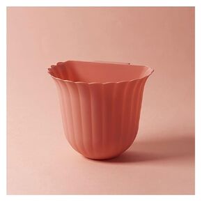 Indoor Green Plastic Trash Can Without Lid, European Style Flower Design, Wall-Mounted Desktop Paper Basket for Kitchen, Office, Living Room, Storage Bin(Pink) in Kuwait