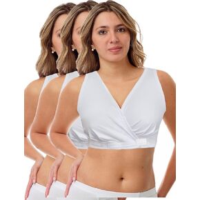 Underworks Arthritis Bra - Hook and Loop Front Closure - Sleep and Leisure - Breastfeeding - 3-Pack