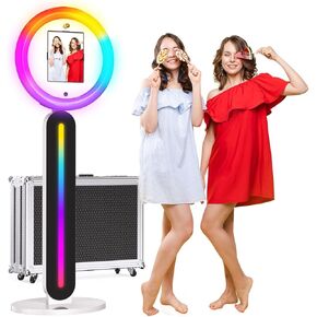 آلة كشك الصور لـ 10.2 "-12.9" iPad ، مربع كبير مربع الموسيقى مزامنة Metal Selfie Machine Machine Cyratok Control for Events ، Rentals واستخدام الأعمال (حالة الطيران)