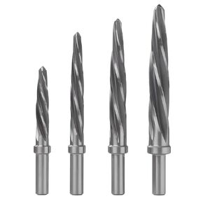 4-Piece M2 High-Speed Steel Taper Reamer Set for Metal, Automotive & Construction, Includes Aluminum Storage Case