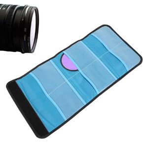 Filter Lens Bag, Nylon Shockproof Storage Bag Case Pouch Lens Filter Pouch Lens Filter Case for 6 pcs Camera Filter UV Lens Photography Equipment